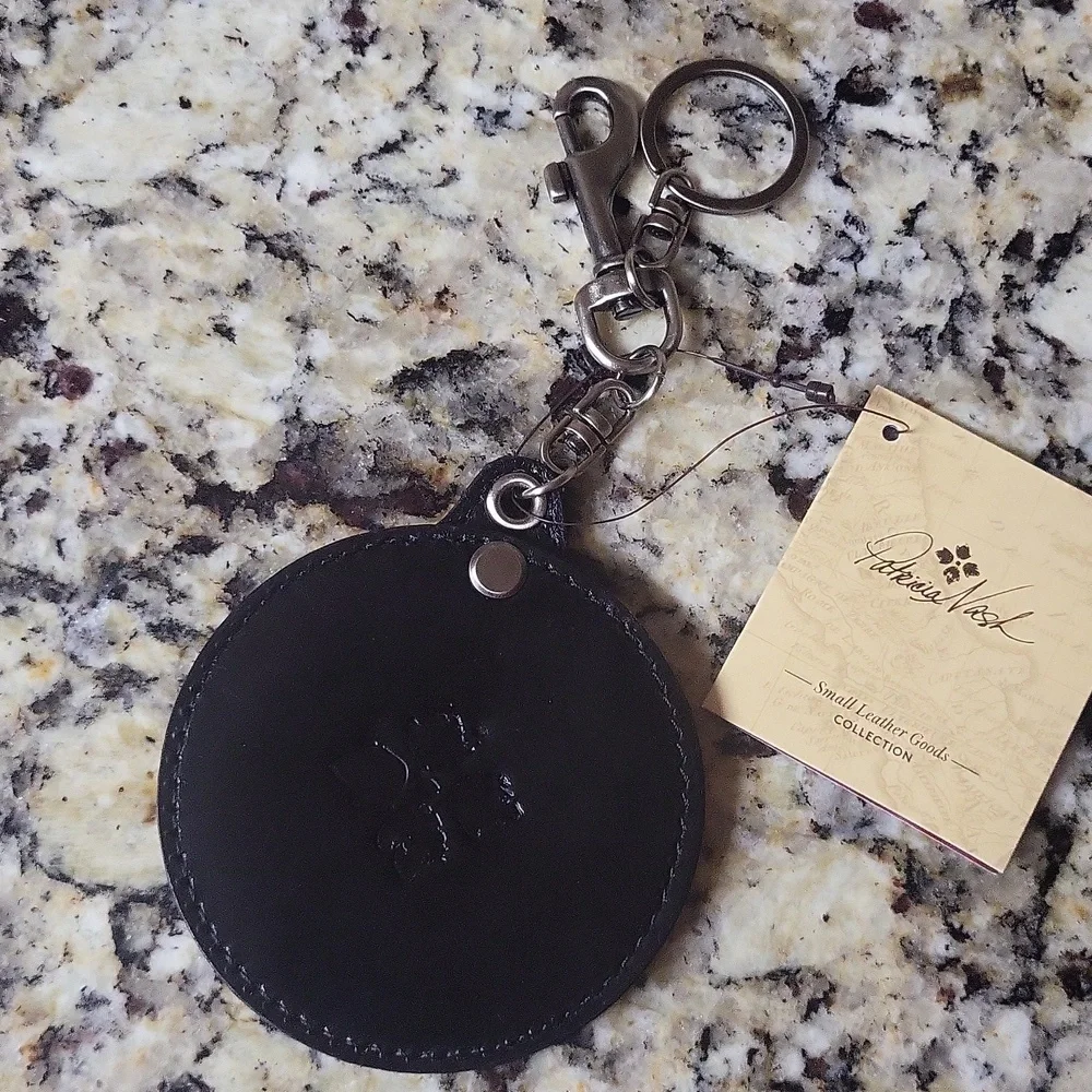 Patricia Nash Black Liscia Mirror Keyring Fob Charm - Picture 2 of 5
